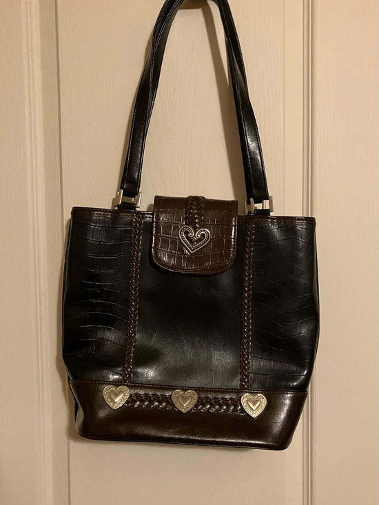 Handbags - Women’s Dark Brown Heart Accent Tote Bag